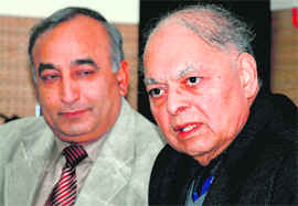 Global Organisation of People of Indian Origin chairman addresses a press conference at the Chandigarh Press Club on Wednesday.