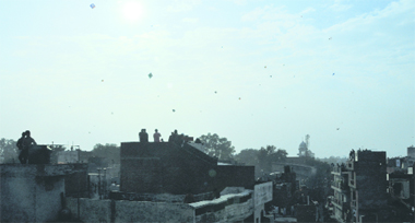 The sky dotted with kites on Lohri in Ludhiana on Wednesday.