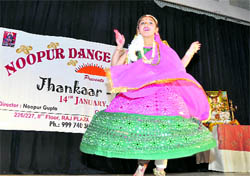 A student of Nupoor Dance Academy performs during a competition in Dehradun on Thursday