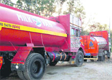 Milk tankers on their way from Punjab to Jammu and Kashmir.