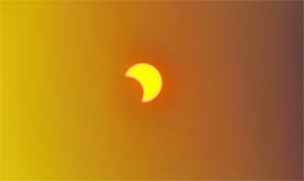 The moon eclipses the sun as seen by residents in Ludhiana on Friday.