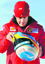 Ferrari F1 driver Fernando during the Ducati and Ferraris annual media gathering, in Madonna di Campiglio on Friday
