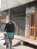 Ajay Gulati while leaving his home in the morning to go to the courts on a cycle at Moga.