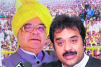HJC supremo Kuldeep Bishnoi addresses mediapersons in Karnal on Saturday.