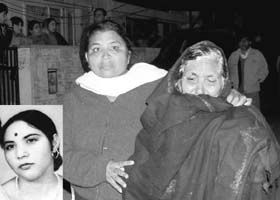 Relatives of Shashi Sharma (inset) at her house in Sector 42, Chandigarh