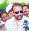Sanjay Dutt campaign for Abhey Chautala in Ellenabad on Sunday. Photo: Amit Soni
