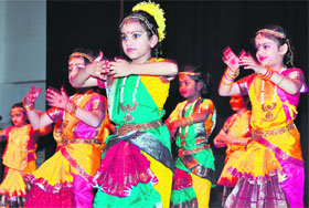 Tiny tots of Sacred Heart Convent, Sarabha Nagar, perform during its annual day celebrations in Ludhiana.