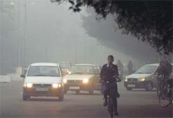A girl on way to school at 7:50 am in Chandigarh