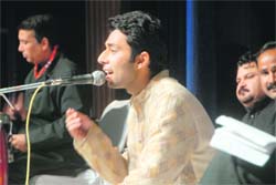 An artiste performs at the Randhwa auditorium in Chandigarh