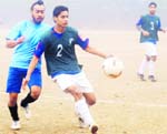 The Panjab University Inter-College B Division Football Tournament in progress  in Chandigarh 
