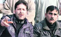 Islamabad Chakothi Traders Union leaders address a press conference in Srinagar