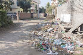 A garbage dump in the Sundar Nagar area of Ward 21
