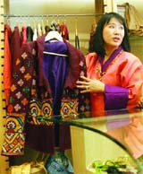 Ashi Dorji Wangmo Wangchuk, the queen of Bhutan, at a SEWA handicraft store in New Delhi 