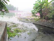 The drain at Lok Nath Ghat, upstream of Har-ki-Pauri in Haridwar, discharges sewage into the Ganga.