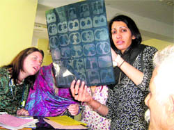 Medical students from Monash University in Australia undergo training in Kangras Dr RP Government Medical College