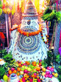 The 14-quintal butter idol of Goddess Sati at Bajjreshwari temple in Kangra