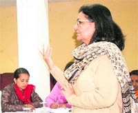 Kanta Prasad at a seminar in Dehradun on Wednesday.