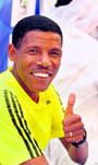 Marathon world record holder Haile Gebrselassie in Dubai on Wednesday, ahead of the Dubai marathon on January 22
