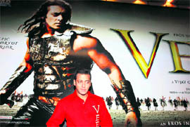 Salman Khan during Anti Terrorist Veer Bravery Awards function in New Delhi on Tuesday