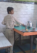 A child working at a dhaba outside the railway station in Bathinda