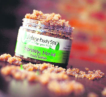 A body polish can be done with any number of materials  salt, sugar, coffee and rice bran