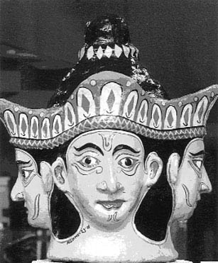The masks depicting Lord Brahma