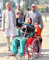 The selection trial for paralympics championship in progress at the Parade Ground in Dehradun on Sunday.