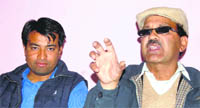 Umed Singh Negi, president of the Akhil Bharatiya Vidyarthi Parishad, addresses a press conference in Dehradun on Sunday.