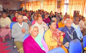 Grandparents at a function to mark Grandparents Day at KV Hathibarkala in Dehradun