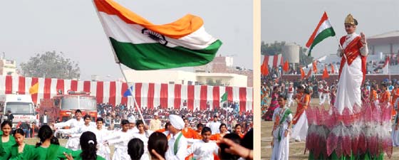 Students presenting cultural programme during R-Day functions in Bathinda