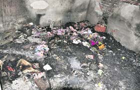 A view of the room where the blast took place at New Kundanpuri in Ludhiana