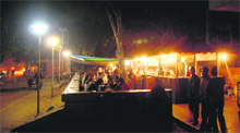 A view of the night food street outside the PGI on Thursday.