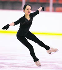Japans Mao Asada during a training session before the Ladies Free Skating competition in Jeonju, south of Seoul, on Thursday.