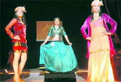 Models walk the ramp during a fashion show at Home Science College, Sector 10, Chandigarh, on Friday.