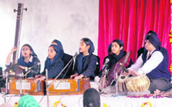 Students participate in a shabad gayan competition in Ludhiana 