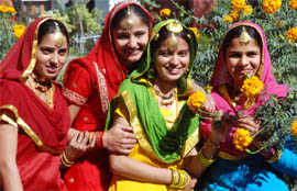 Students of the SSD Women's Institute of Technology, Bathinda, participating in Virsa programme held at the institute on Saturday