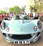 Lotus Elise sports car on display during the Parx Super Car Show in Mumbai on Sunday.