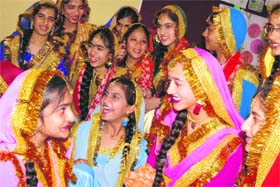 Students participate in the annual day function at Police DAV Public School, Ambala City