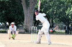 A match in progress at the SP Goyal Memorial Cricket Tournament in Dehradun on Monday.