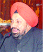 Balwant Singh Ramoowalia at a press conference in Jalandhar on Monday.