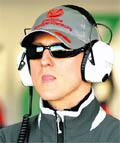 Seven-time world champion Mercedes Michael Schumacher during the first Formula One training session at Ricardo Tormos racetrack in Cheste, near Valencia, on Monday