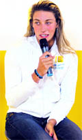 Belgiums tennis player Yanina Wickmayer during a news conference in Mechelen on Monday