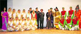 The NCC cadets who participated in the Republic Day parade in New Delhi at a felicitation function organised at the Raj Bhawan in Dehradun on Monday