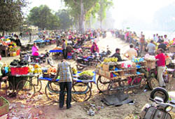 A view of the new market near Gang Canal at Roorkee