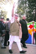 Union Minister for Forests and Environment Jairam Ramesh visits the Mansar Lake on Tuesday. 