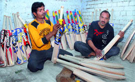 Workers at a sports factory in Jalandhar.