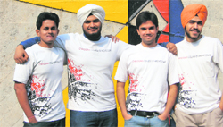 Students of Chandigarh College of Architecture sport their T-shirts