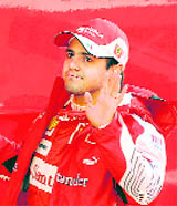 Ferraris Brazilian driver Felipe Massa waves in the paddock before a second training session at Ricardo Tormos racetrack in Cheste, near Valencia, on Tuesday.