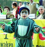 Delhi Chief Minister Sheila Dikshit watches a performance by schoolchildren during a function of Streebal Childrens Books launch in New Delhi