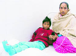 Laxmi with her mother at Guru Teg Bahadur Charitable Hospital in Ludhiana.